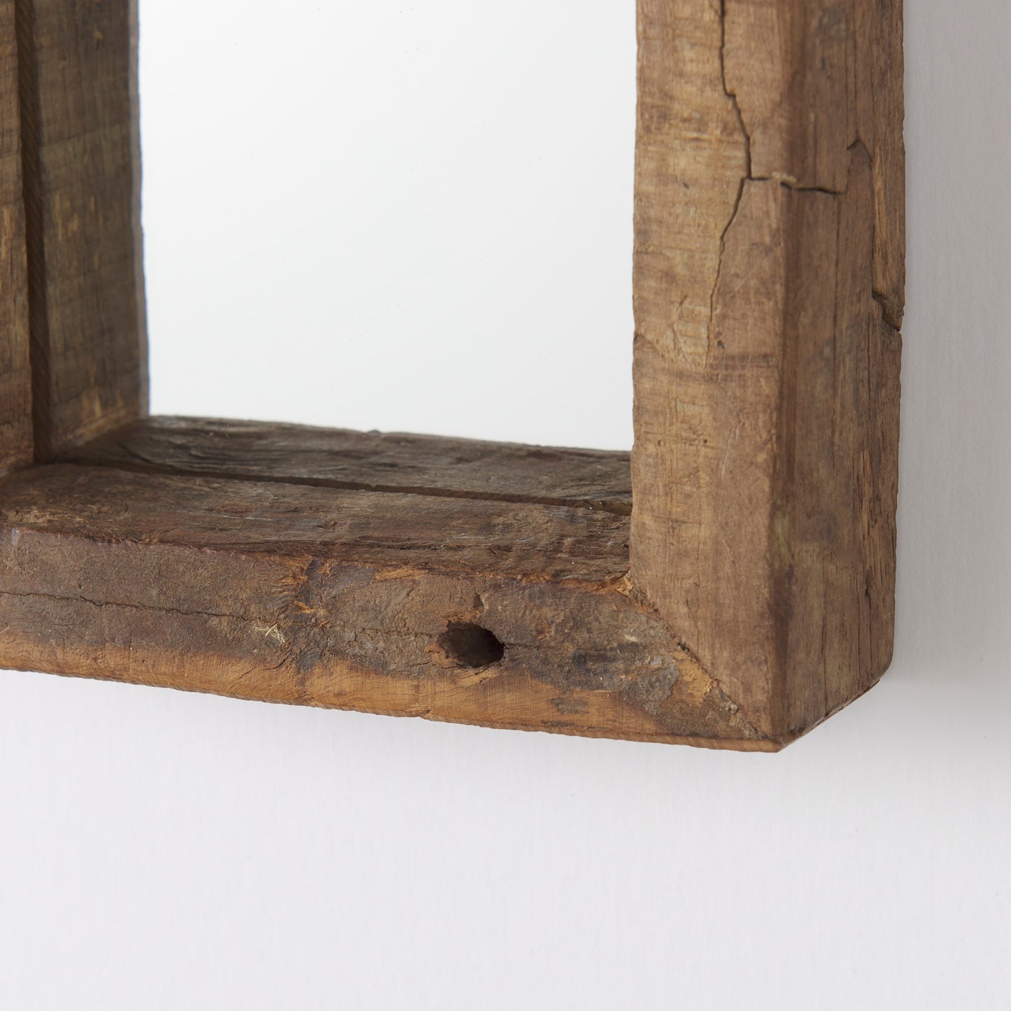 Gervaise 12L x 2W x7H Small Brown Wood Frame Rectangular Wall Mirror