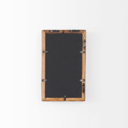 Gervaise 12L x 2W x7H Small Brown Wood Frame Rectangular Wall Mirror