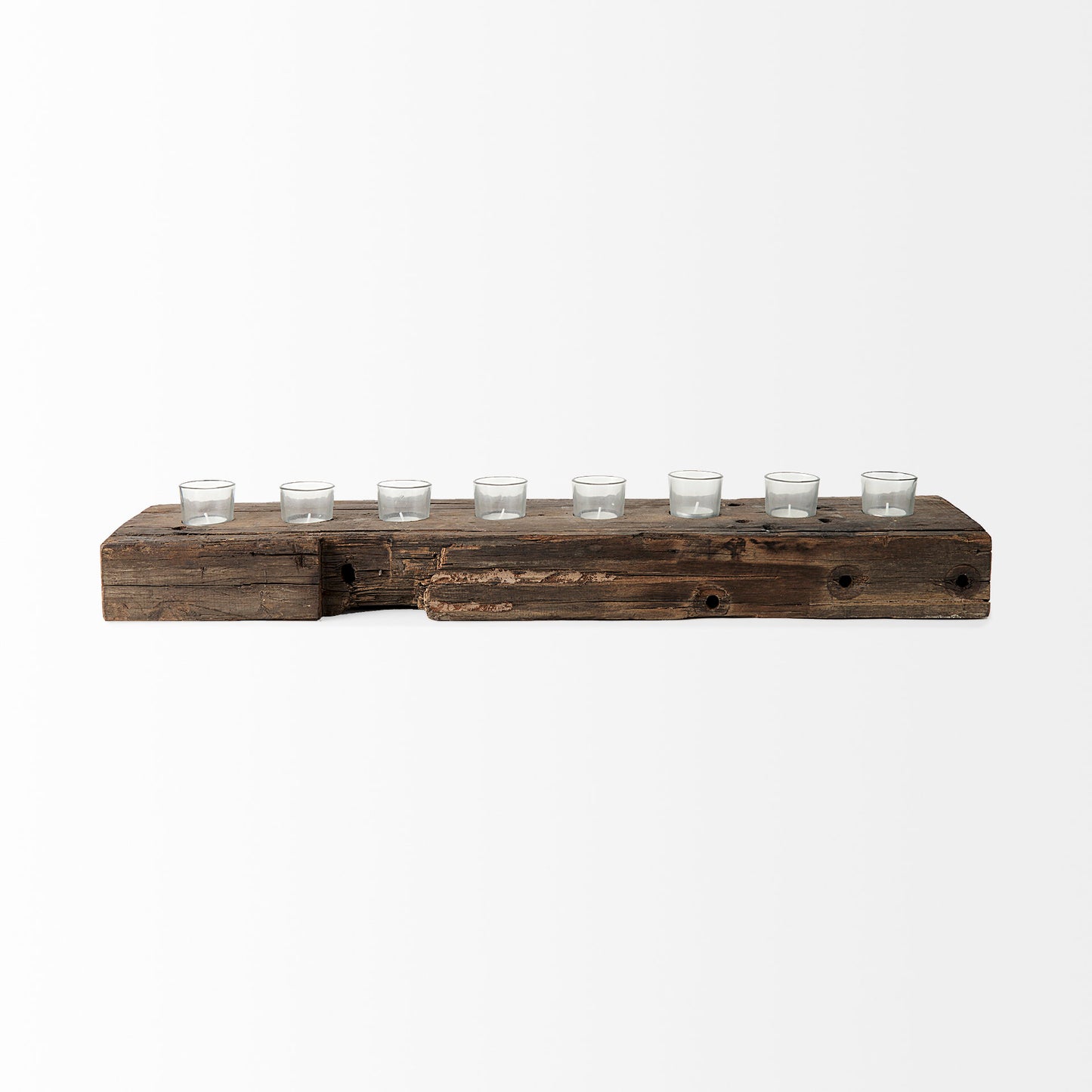 Lakara Reclaimed Wood Eight Tealight Table Candle Holder
