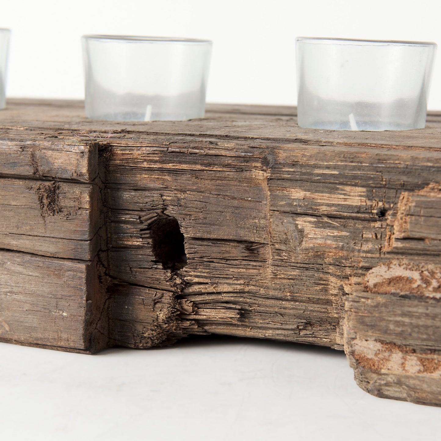 Lakara Reclaimed Wood Eight Tealight Table Candle Holder