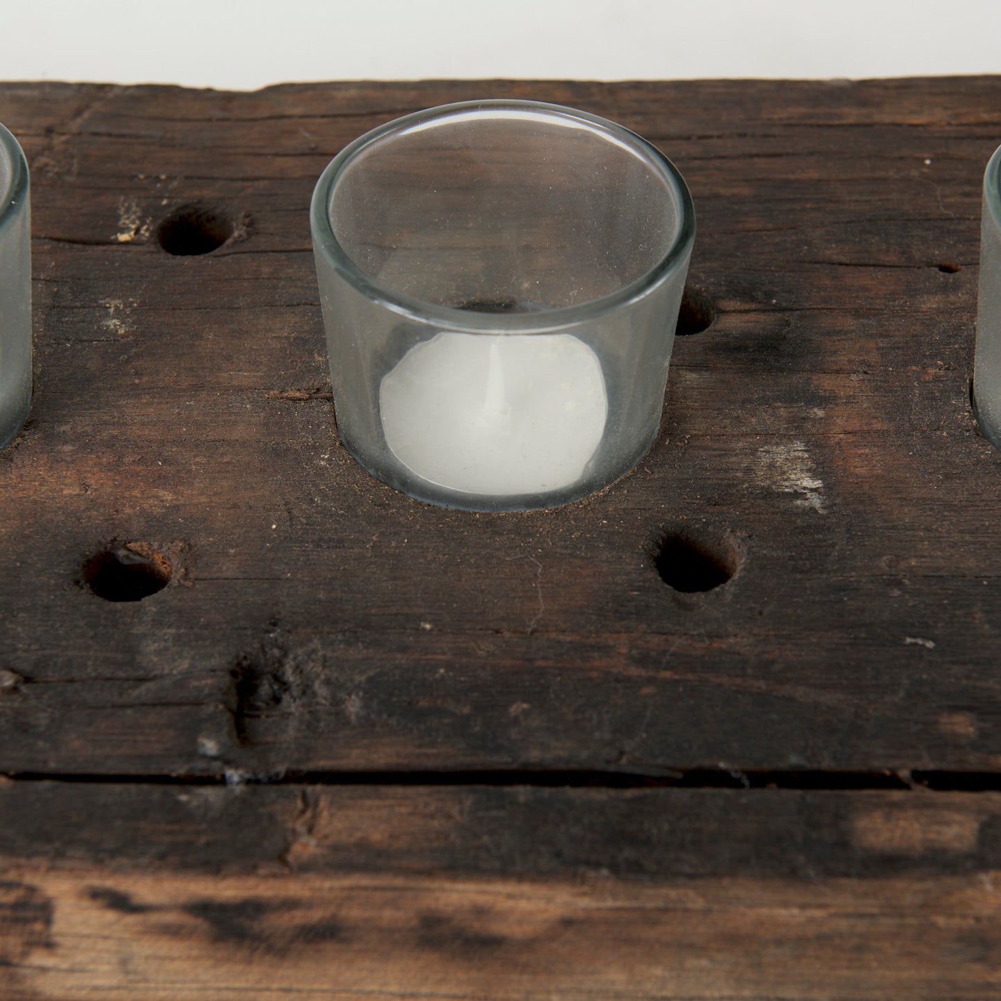 Lakara Reclaimed Wood Eight Tealight Table Candle Holder