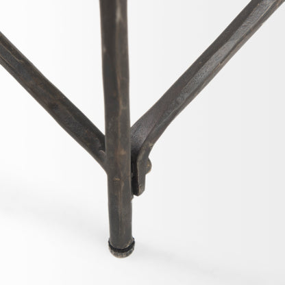 Lorlei I 53.0 X 35.0 X 15.5 White Marble Top W/ X-Shaped Gray Iron Base Coffee Table