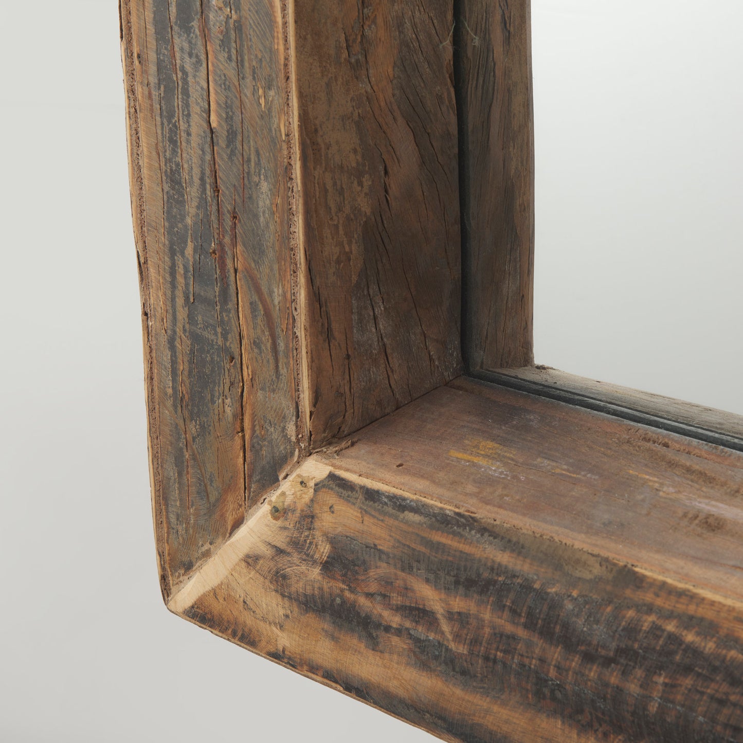 Gerome 28 x 48 Brown Wood Frame Rectangular Wall Mirror