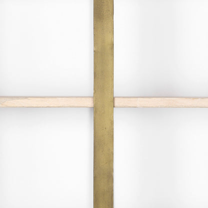 Taunton 80L x 10.5W x 90H Light Brown Wood W/ Gold Metal Frame 6 Tier Shelving Unit