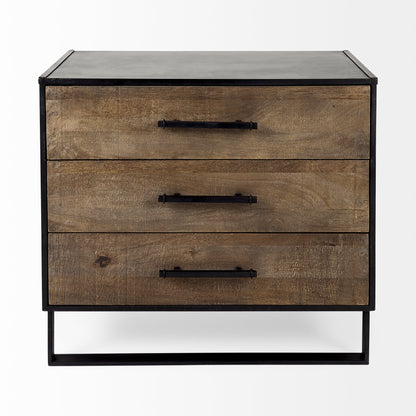 Alvin 34.5L x 21.5W x 30.0H Wood W/Metal Framing Accent Cabinet