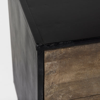 Alvin 34.5L x 21.5W x 30.0H Wood W/Metal Framing Accent Cabinet