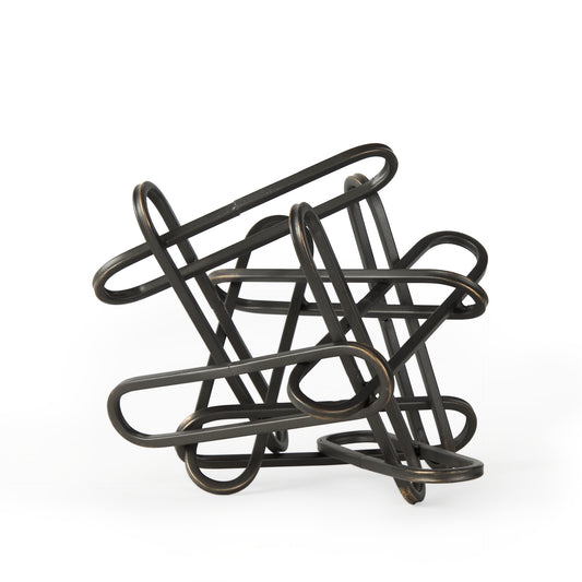 Henderson 10.4L x 8.3W x 7.7H Black Metal Paperclip Decorative Object