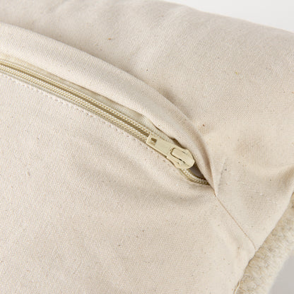 Beardell 18 x 18 Cream And Black Details With Tassels Decorative Pillow Cover