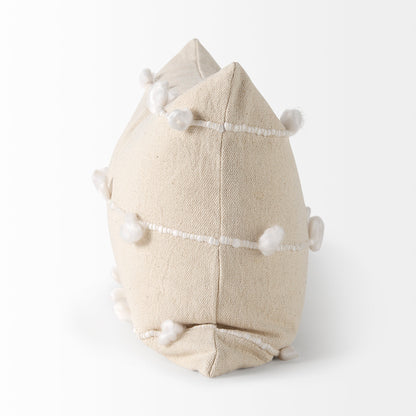 Erica 13 x 21 Cream With White Detail Decorative Pillow Cover