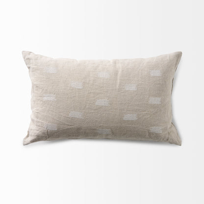 Lacey 13 x 21 Beige/White Decorative Pillow Cover