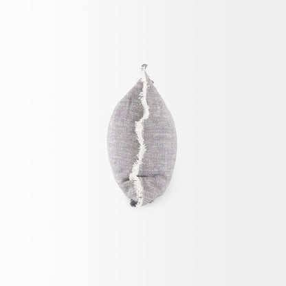 Thais 13L x 21W Gray Fabric Fringed Decorative Pillow Cover