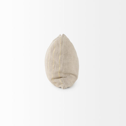 Danika 13.0L x 21.0W x 0.2H Beige and Gold Fabric Decorative Pillow Cover