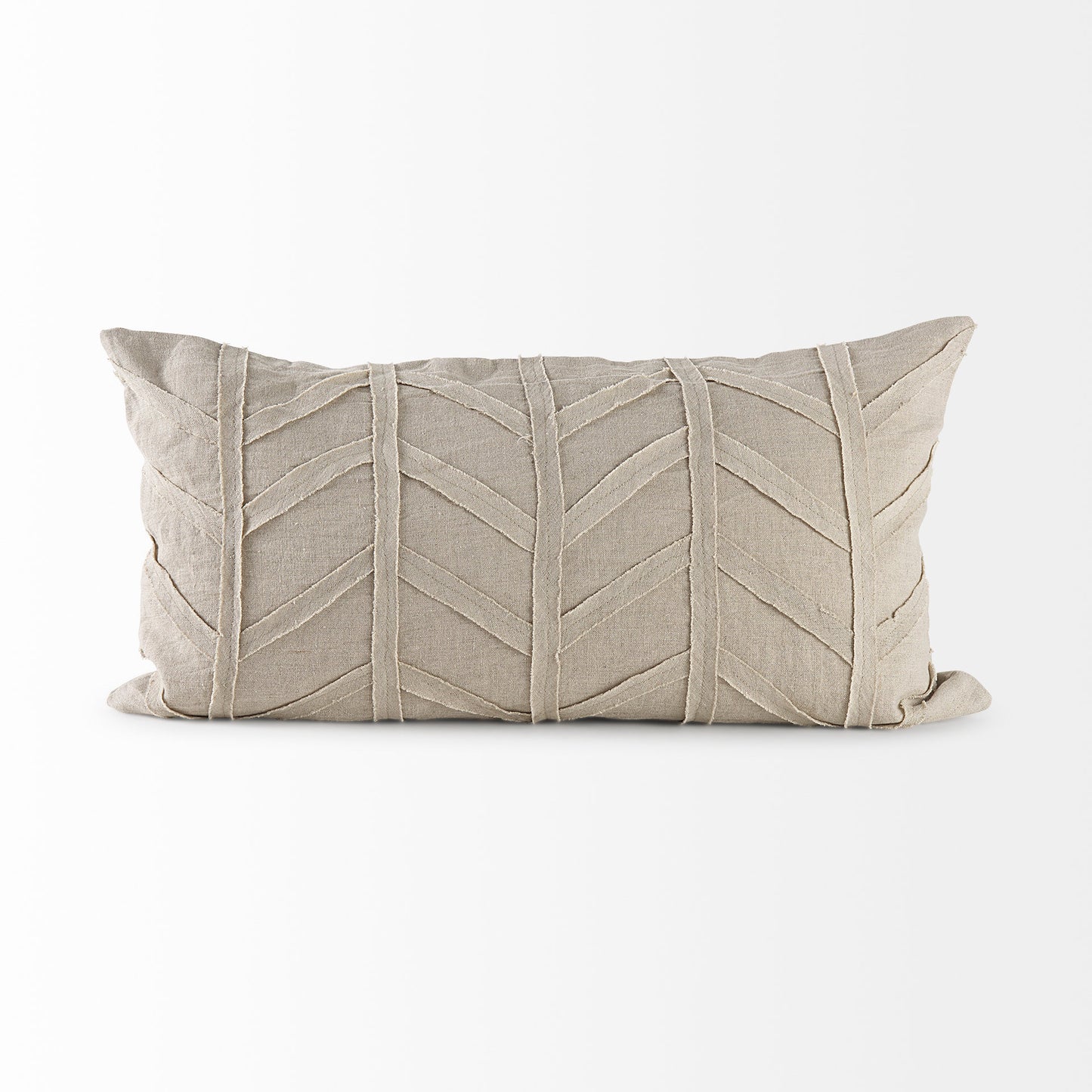 Ivivva 14L x 26W Beige Fabric Textured Decorative Pillow Cover