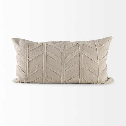 Ivivva 14L x 26W Beige Fabric Textured Decorative Pillow Cover