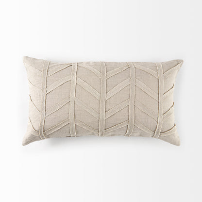 Ivivva 14L x 26W Beige Fabric Textured Decorative Pillow Cover