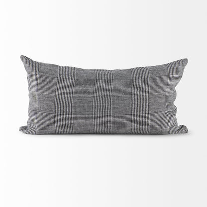 Ramone 14 x 26 White and Black Fabric Decorative Pillow Cover