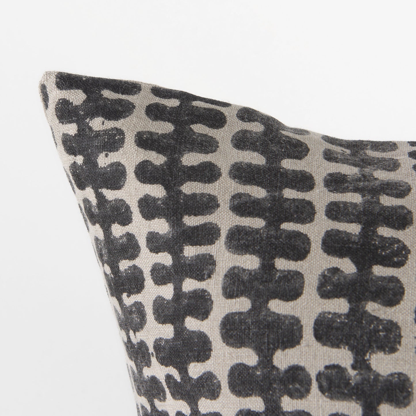 Miriam 18L x 18W Beige and Black Fabric Patterned Decorative Pillow Cover