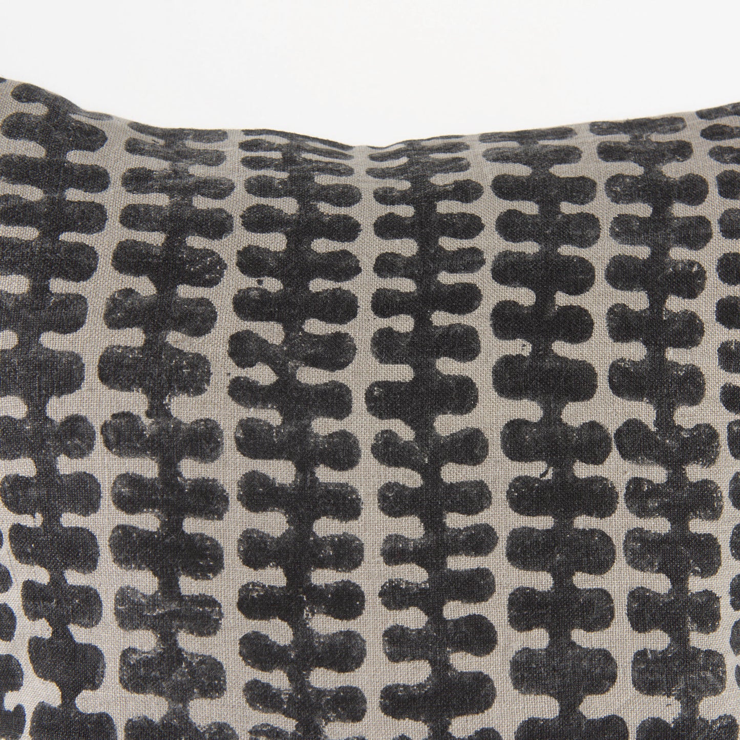 Miriam 18L x 18W Beige and Black Fabric Patterned Decorative Pillow Cover