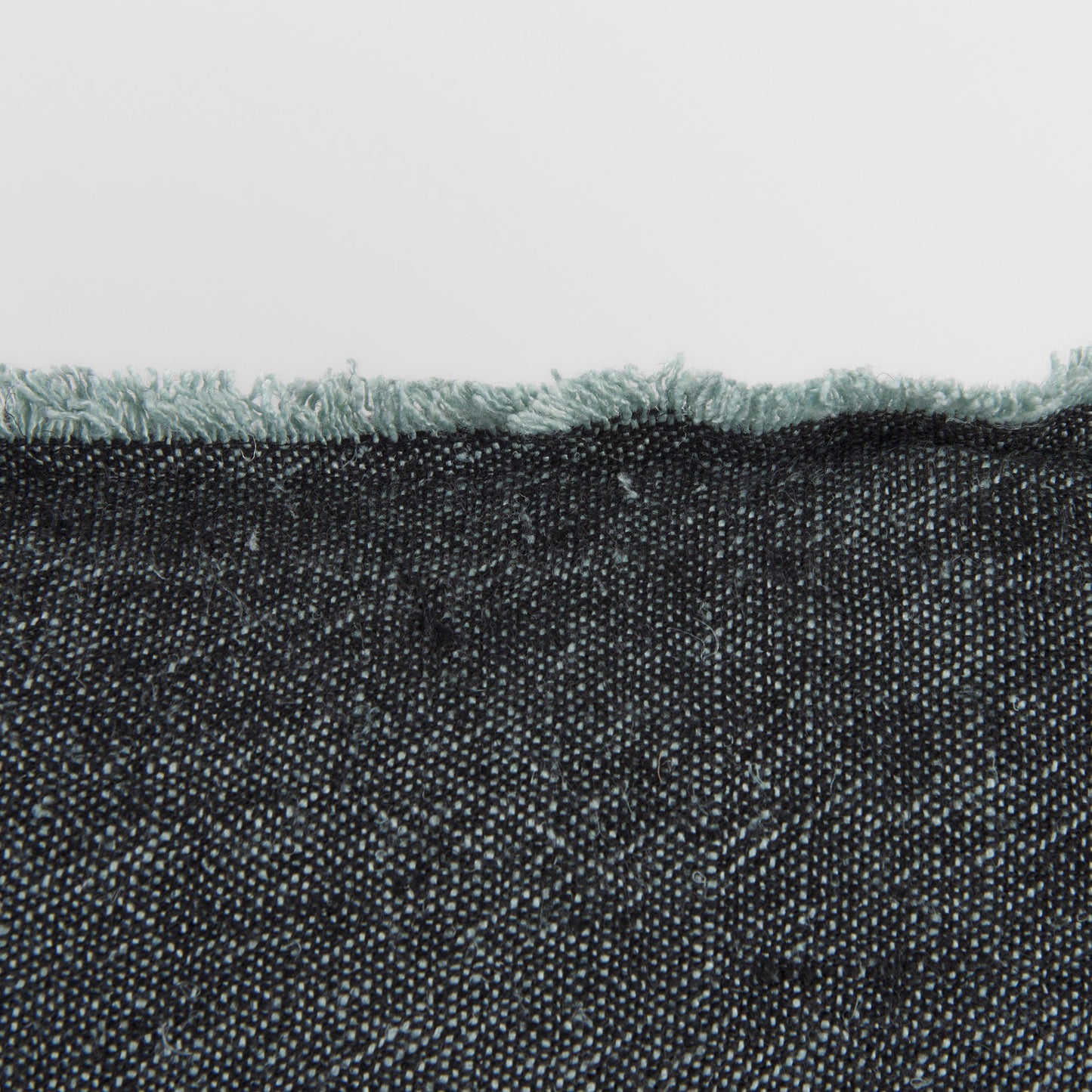 Malia 14L x 26W Black and Teal Fabric Fringed Decorative Pillow Cover