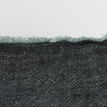 Malia 14L x 26W Black and Teal Fabric Fringed Decorative Pillow Cover