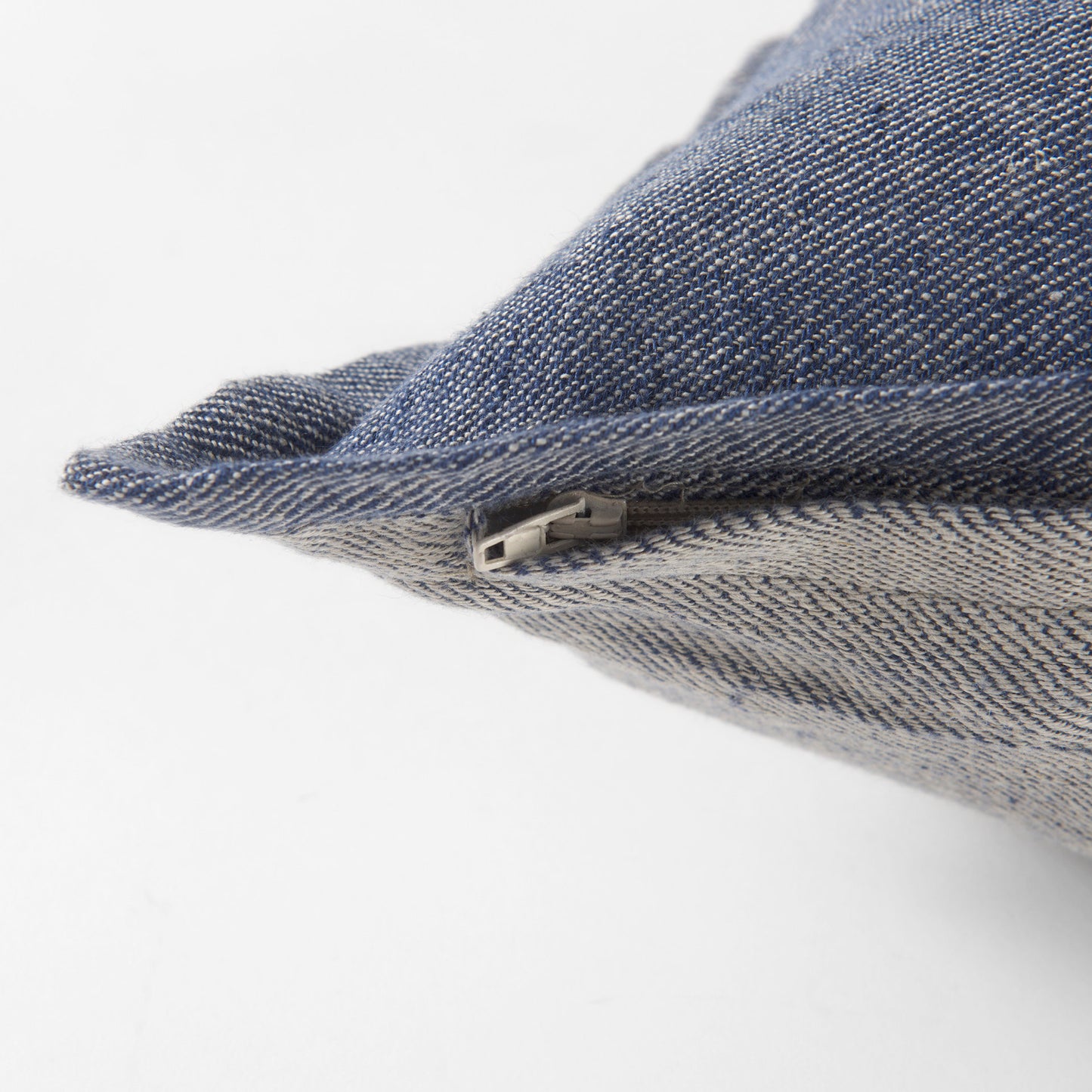 Aubrielle 14L x 26W Gray and Blue Fabric Color Blocked Decorative Pillow Cover