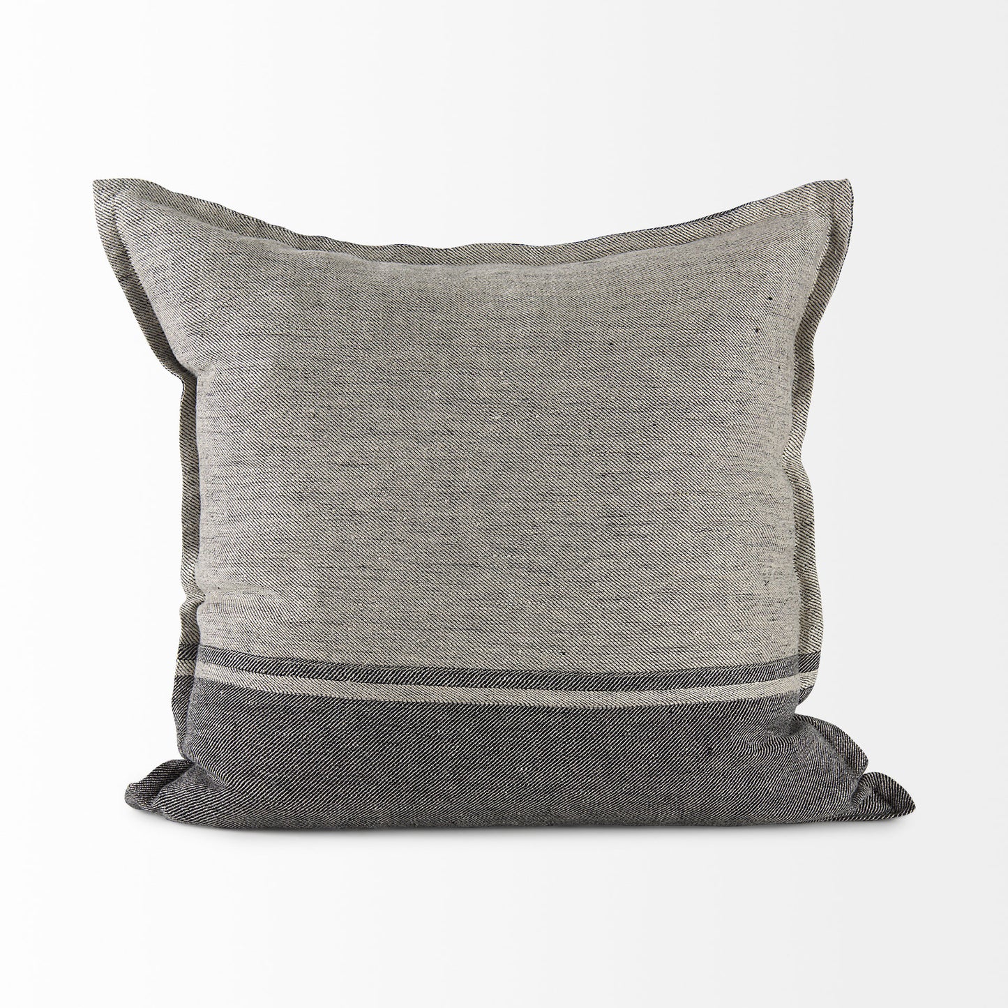Zadie 20L x 20W Light Gray and Dark Gray Fabric Color Blocked Decorative Pillow Cover