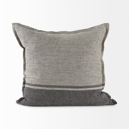 Zadie 20L x 20W Light Gray and Dark Gray Fabric Color Blocked Decorative Pillow Cover