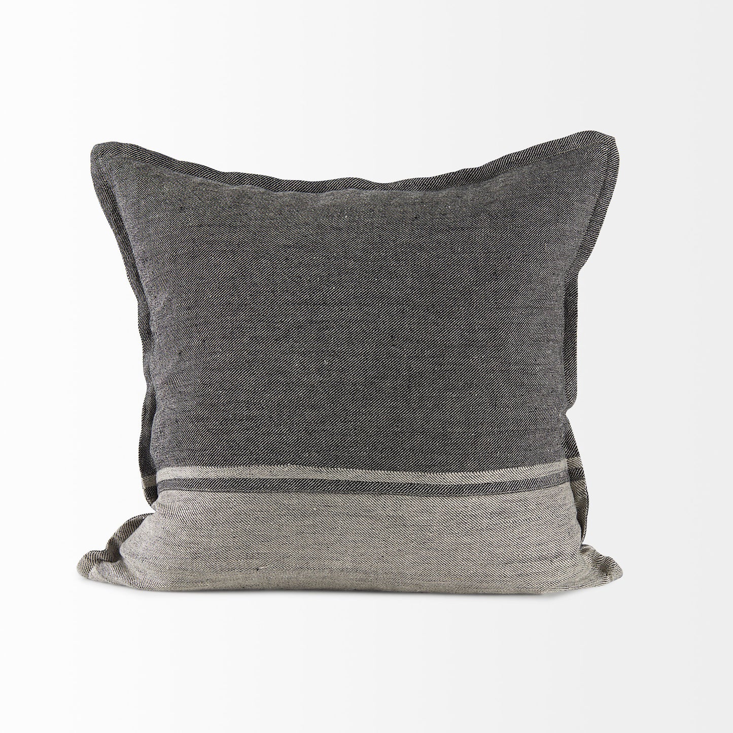 Zadie 20L x 20W Light Gray and Dark Gray Fabric Color Blocked Decorative Pillow Cover
