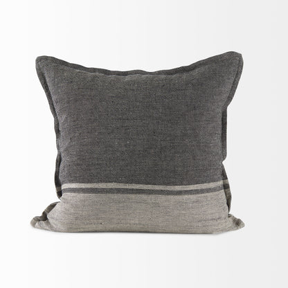 Zadie 20L x 20W Light Gray and Dark Gray Fabric Color Blocked Decorative Pillow Cover