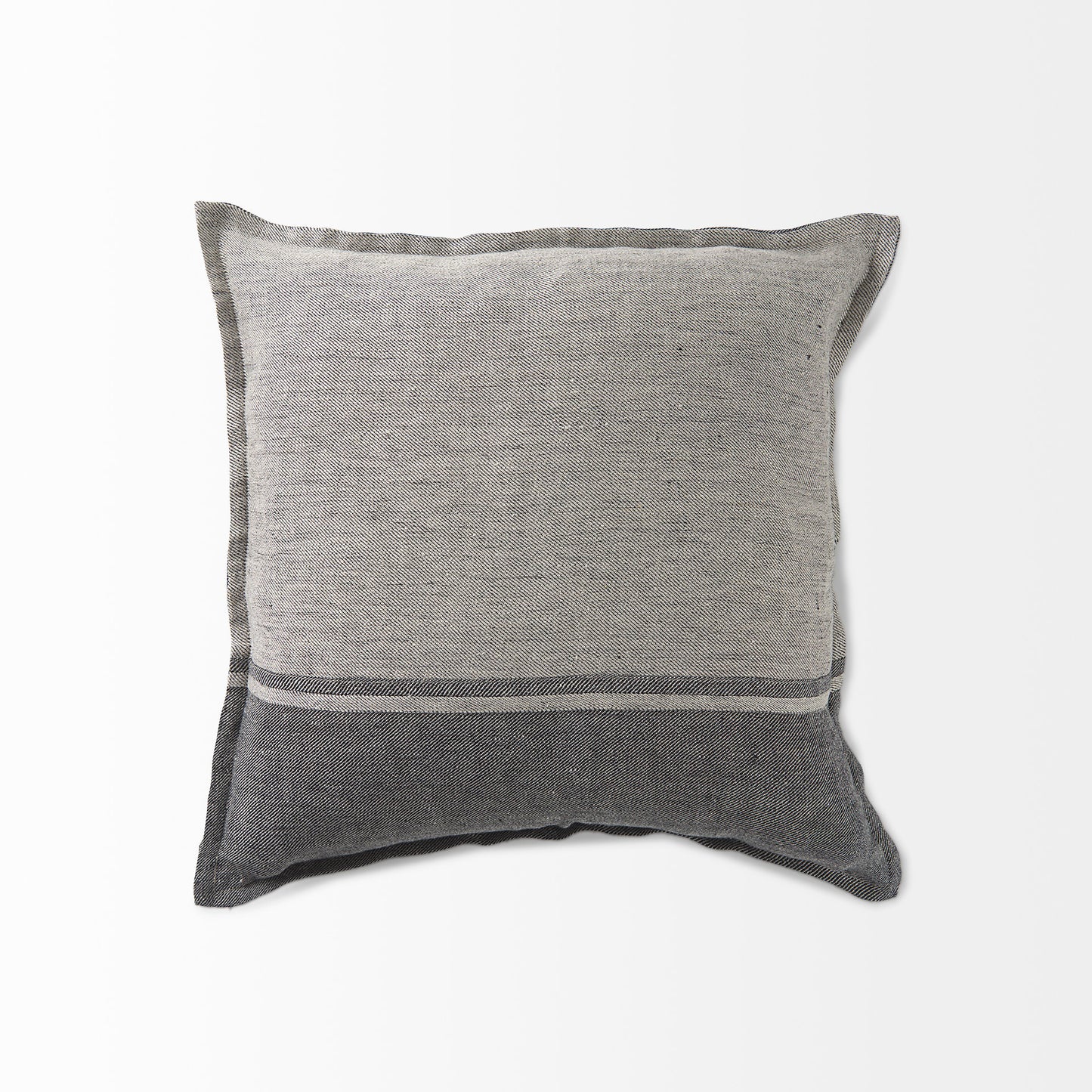 Zadie 20L x 20W Light Gray and Dark Gray Fabric Color Blocked Decorative Pillow Cover