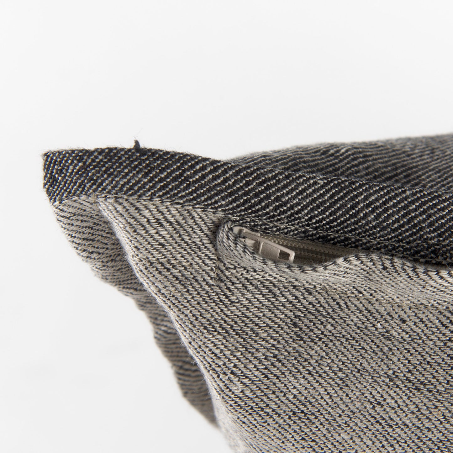 Zadie 20L x 20W Light Gray and Dark Gray Fabric Color Blocked Decorative Pillow Cover