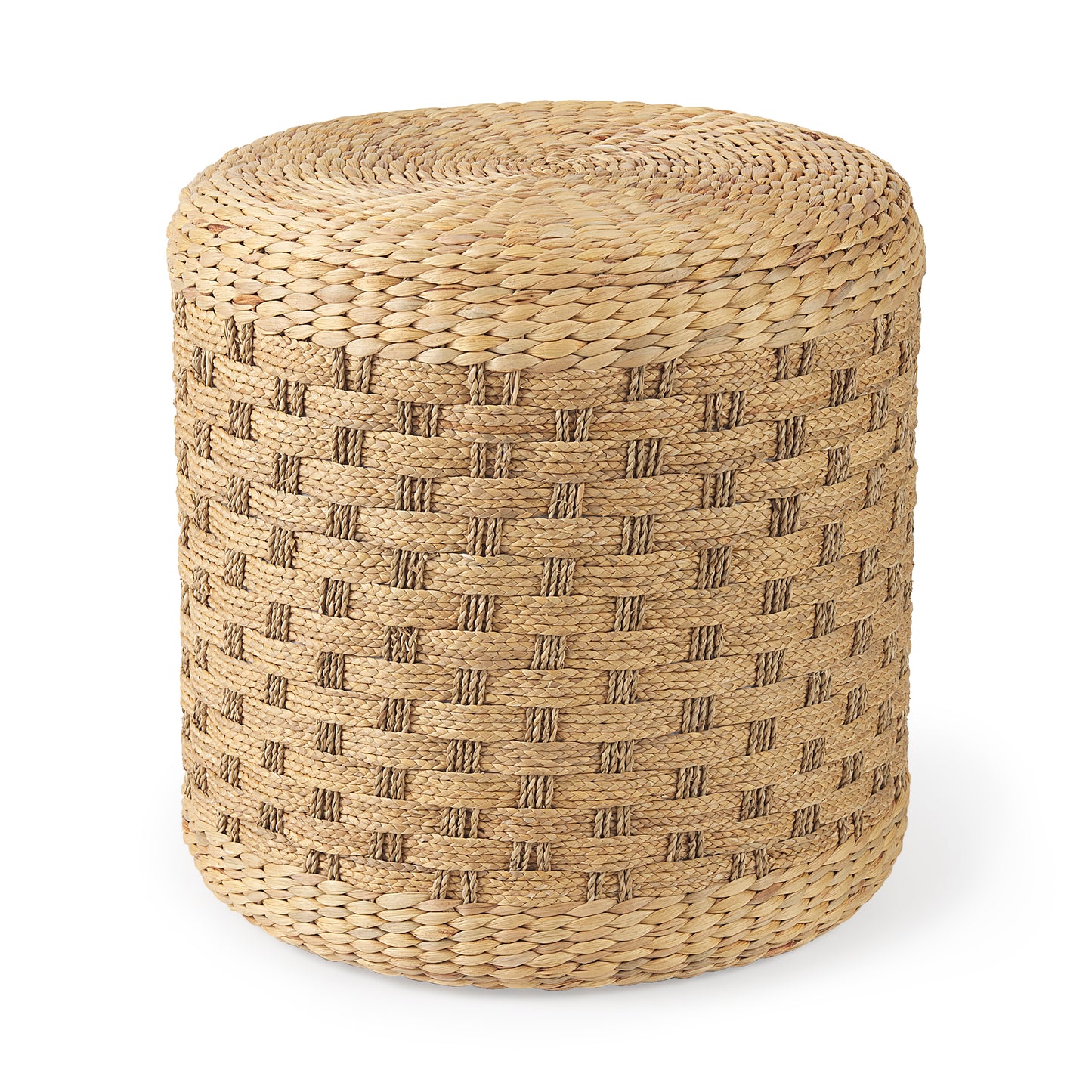 Michelle 17.7L x 17.7W x 17.7H Light Brown Woven Seagrass Round Pouf
