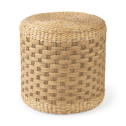 Michelle 17.7L x 17.7W x 17.7H Light Brown Woven Seagrass Round Pouf
