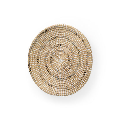 Avel 18.0L x 18.0W x 3.0H Light Brown Seagrass W/Dark Brown String Round Wall Hanging Plate