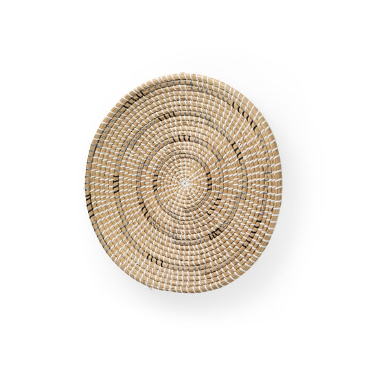 Avel 18.0L x 18.0W x 3.0H Light Brown Seagrass W/Dark Brown String Round Wall Hanging Plate