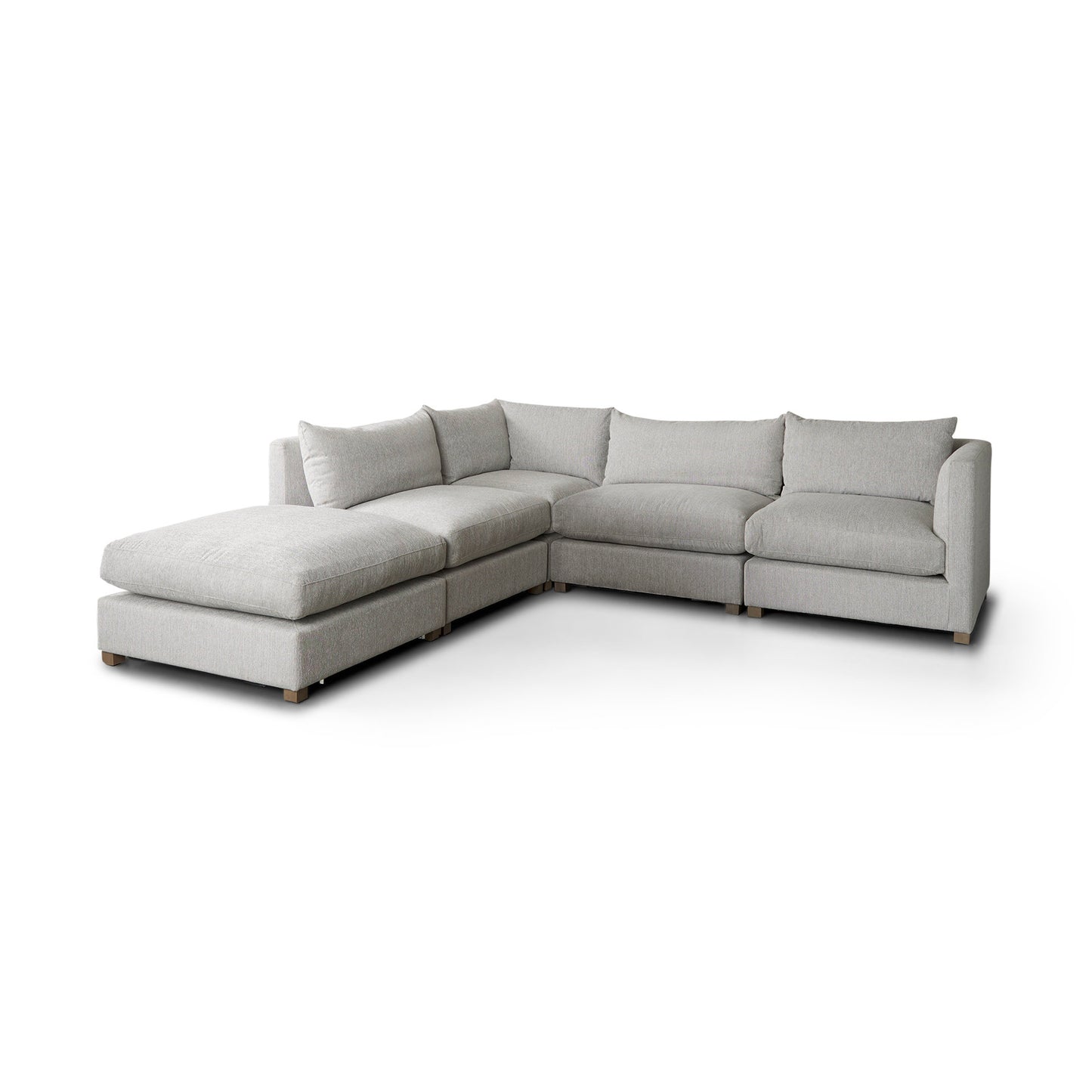 Valence Light Gray Throw Pillow Sectional Piece