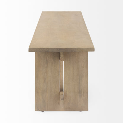 Aida 18H Light Brown Wood Dining Bench