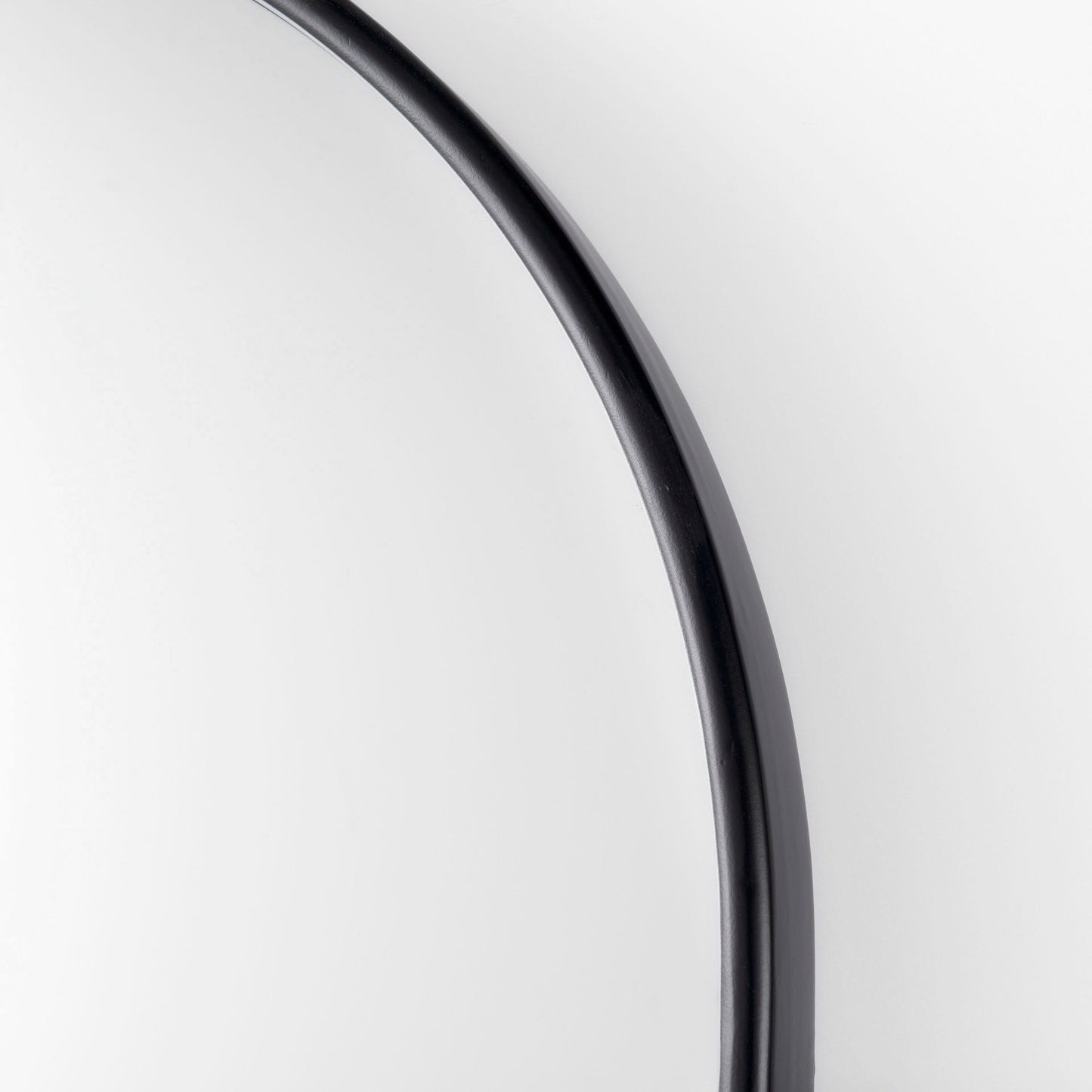 Sadie 28.0L x 2.0W x 78.0H Black Metal Rounded Arch Floor Mirror