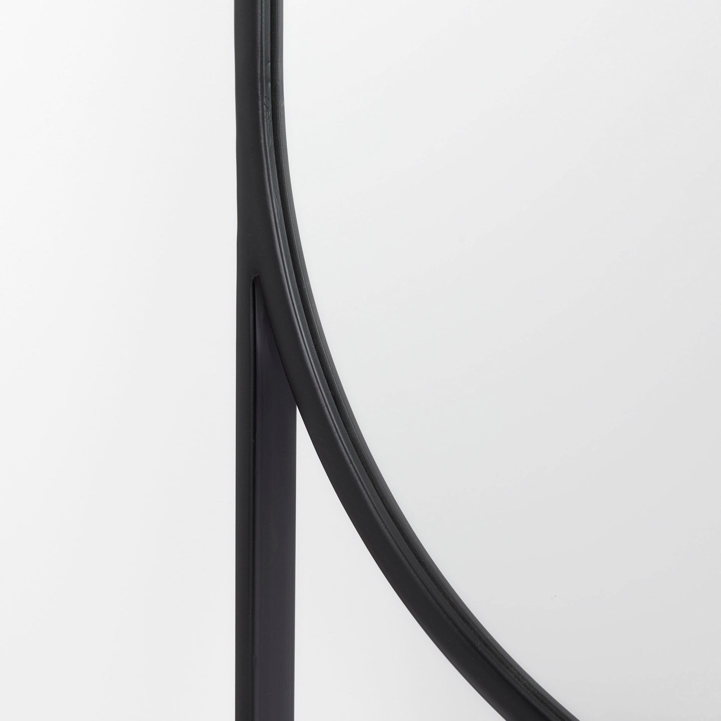 Sadie 28.0L x 2.0W x 78.0H Black Metal Rounded Arch Floor Mirror