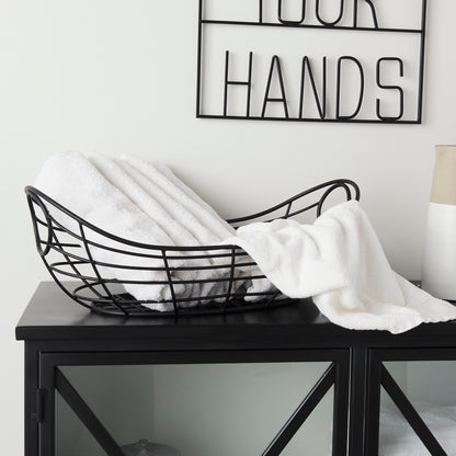 Mateo 22.0L x 12.0W x 7.9H Black Metal Basket