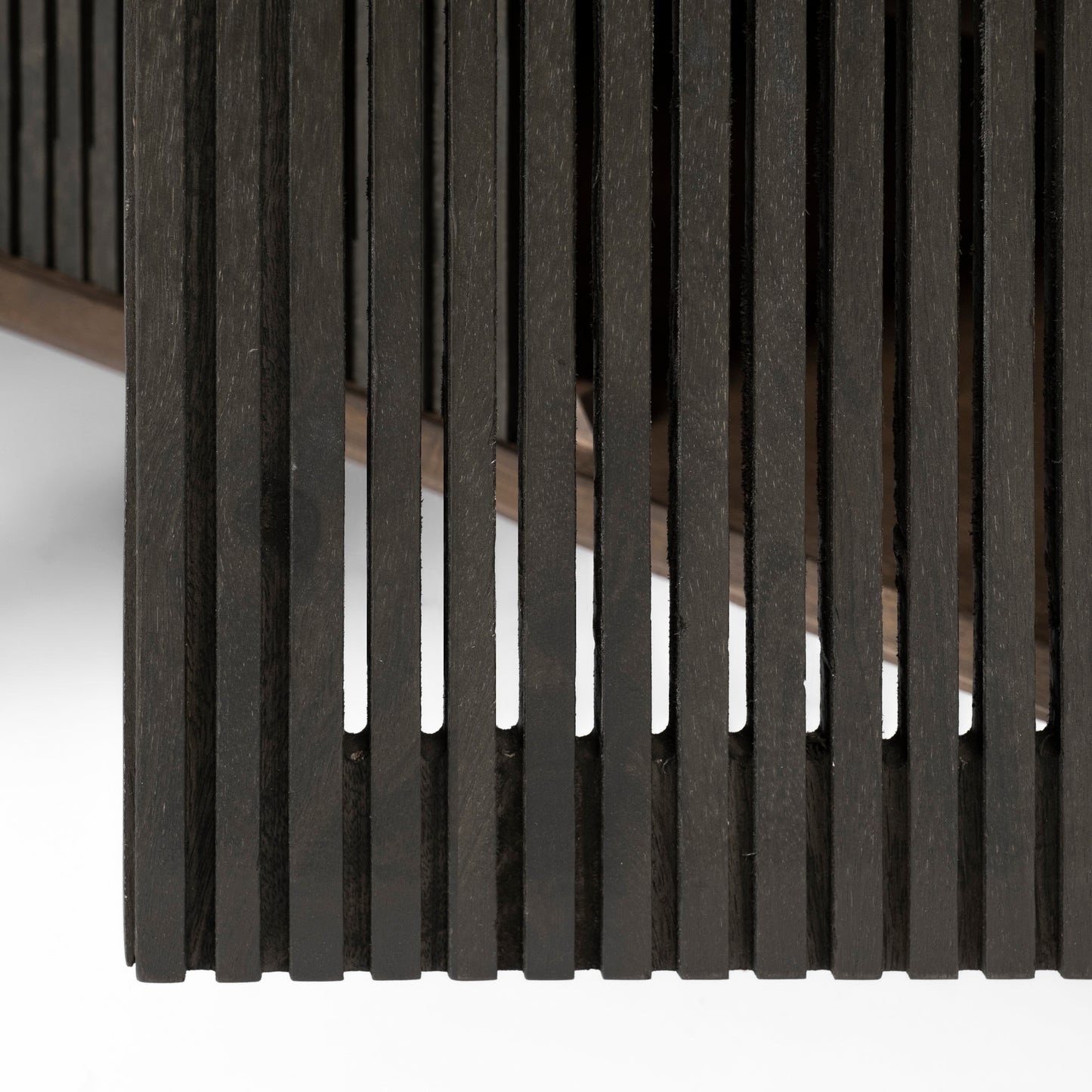 Grace I Two-Toned Brown Solid Wood TV Stand Media Console with Slated Doors, TV up to 82"