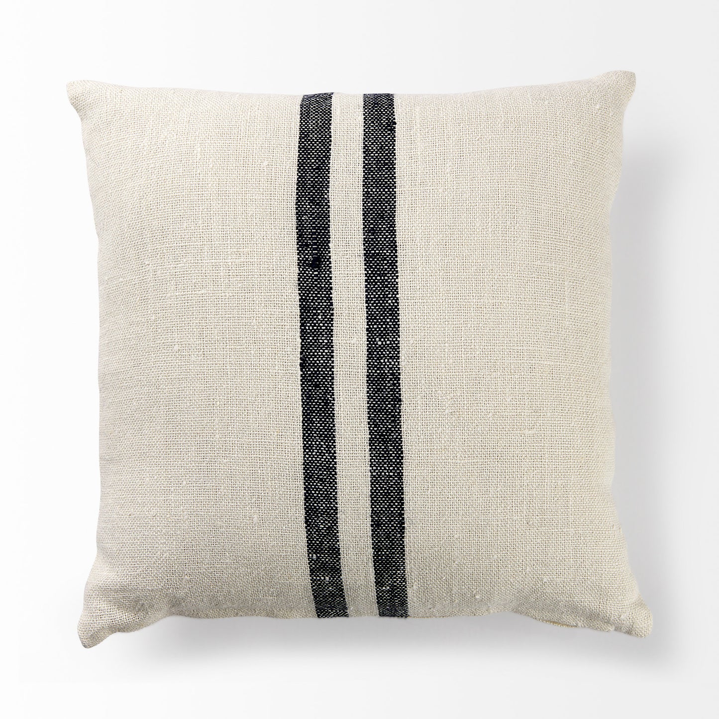 Sandra 18 x 18 Beige With Blue Stripes Decorative Pillow Cover