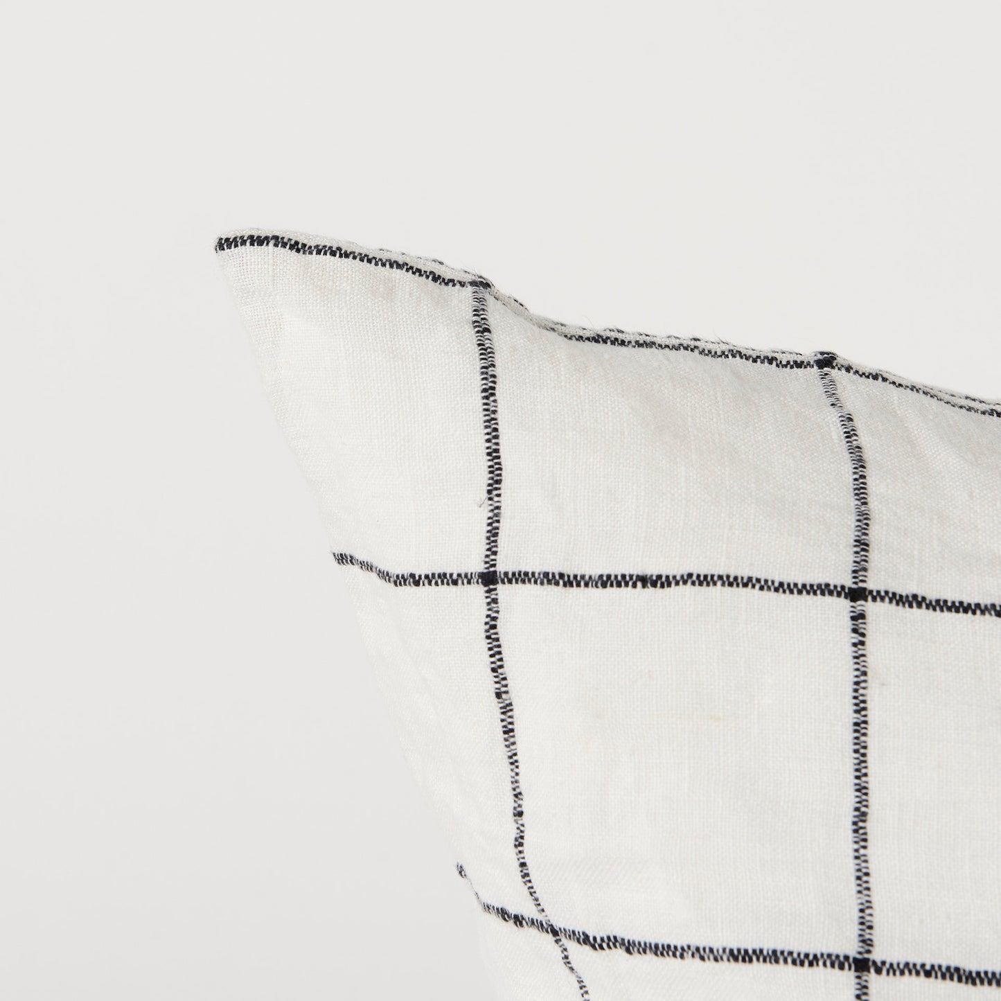 Suzanne 22 x 22 White/Black Square Pattern Decorative Pillow Cover