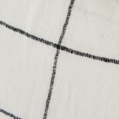 Suzanne 22 x 22 White/Black Square Pattern Decorative Pillow Cover