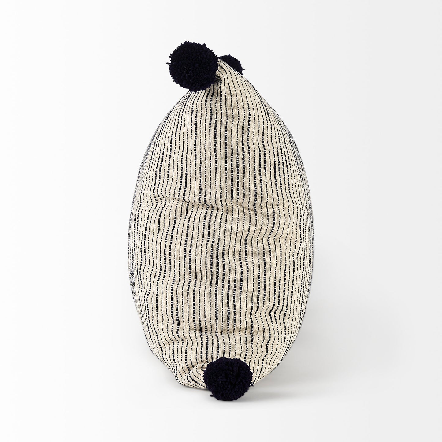 Krystal 20 x 20 Cream/Blue Pom Pom Decorative Pillow Cover