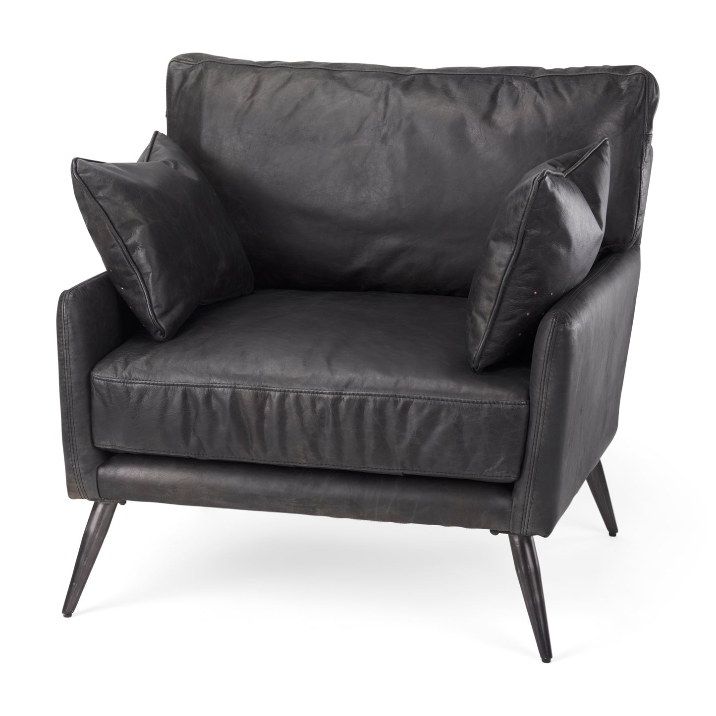 Cochrane 34.5L x 33.0W x 32.5H Black Leather Wrapped Chair
