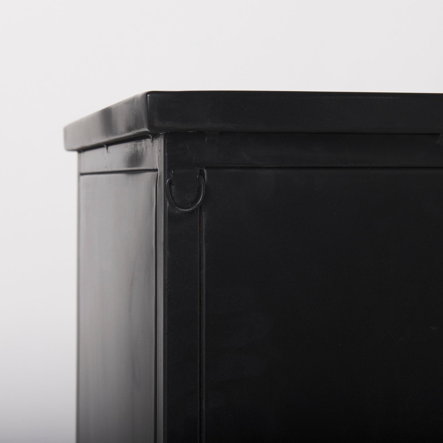 Aurelia 79.0L x 16.0W x 33.0H Black and White Metal Four Door Glass Cabinet