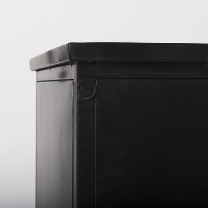 Aurelia 79.0L x 16.0W x 33.0H Black and White Metal Four Door Glass Cabinet