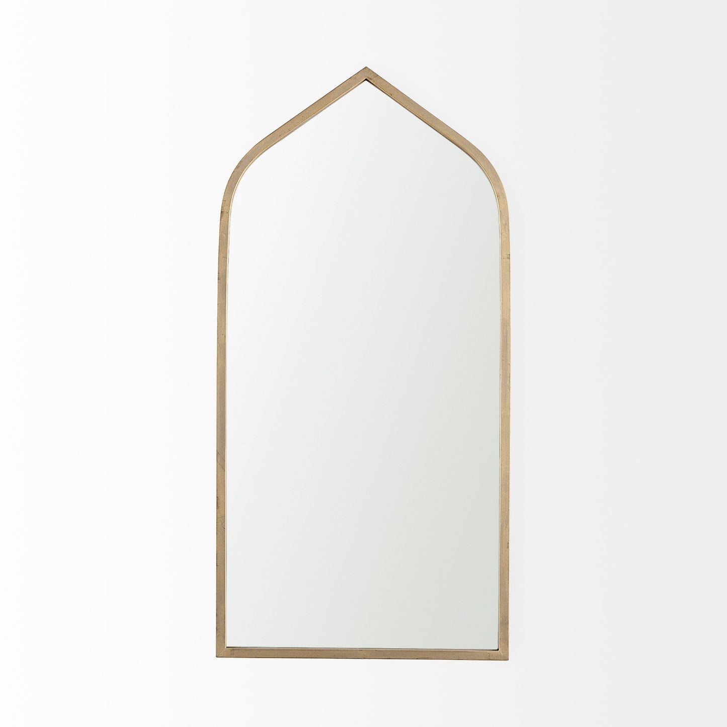 Giovanna 23.6L x 1.2W x 48.8H Gold Metal Frame Ogee Arch Vanity Mirror