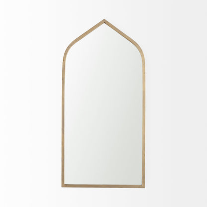 Giovanna 23.6L x 1.2W x 48.8H Gold Metal Frame Ogee Arch Vanity Mirror